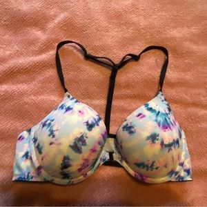 Pink by Victoria Secret Push Up T Back Bra Multi Colored 36B